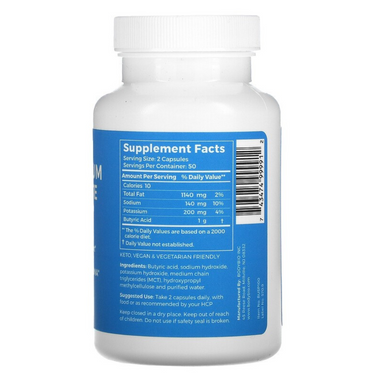 Sodium/Potassium Butyrate, 100 Non-GMO Capsules